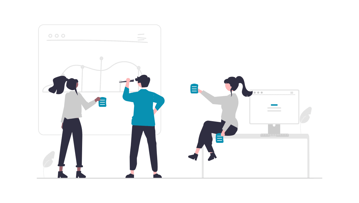 people working and brainstorming