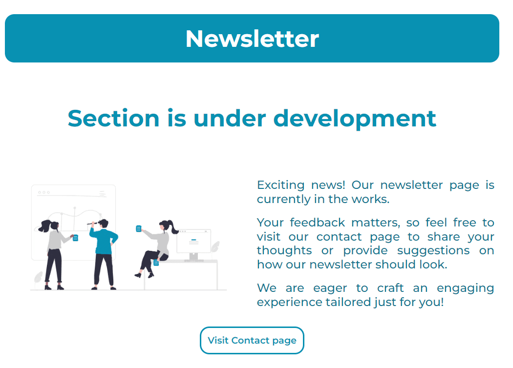 image of the newsletter page